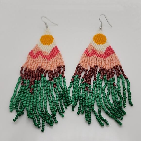 Boho Beaded Earrings - Picture 4 of 7